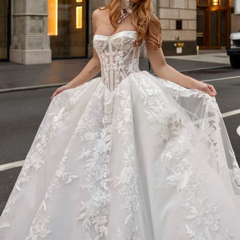 White Appliques Wedding Dresses off-shoulder A skirt flower decal Gowns Made wedding dress Customized
White Appliques Wedding Dresses off-shoulder A skirt flower decal Gowns Made wedding dress Customized