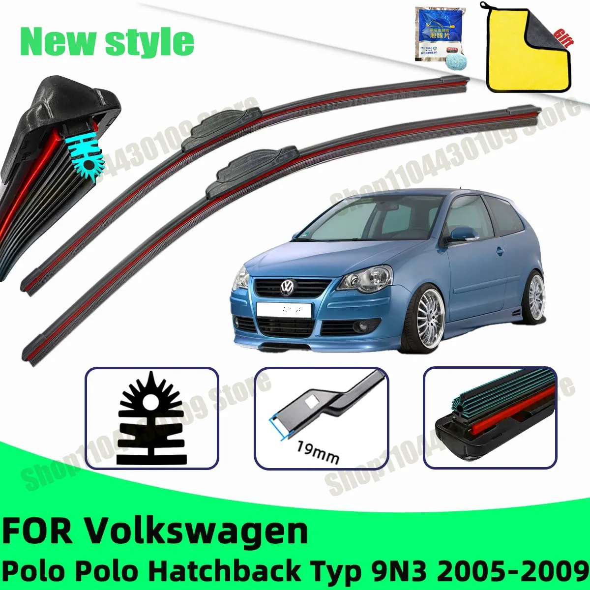 Car Wiper For Volkswagen Polo Hatchback Typ 9N3 Polo 2005-2009 Front Windscreen Wipers Double Rubber Car Wiper Blades Car
Car Wiper For Volkswagen Polo Hatchback Typ 9N3 Polo 2005-2009 Front Windscreen Wipers Double Rubber Car Wiper Blades Car
