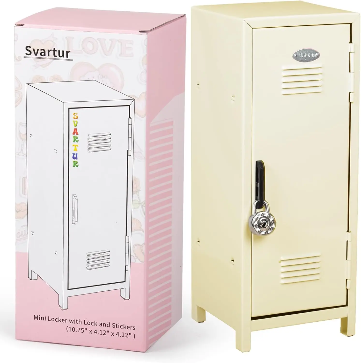 Mini Locker with Lock, Keys & Stickers for Girls Desk Storage, Money Safe in Yellow
Mini Locker with Lock, Keys & Stickers for Girls Desk Storage, Money Safe in Yellow