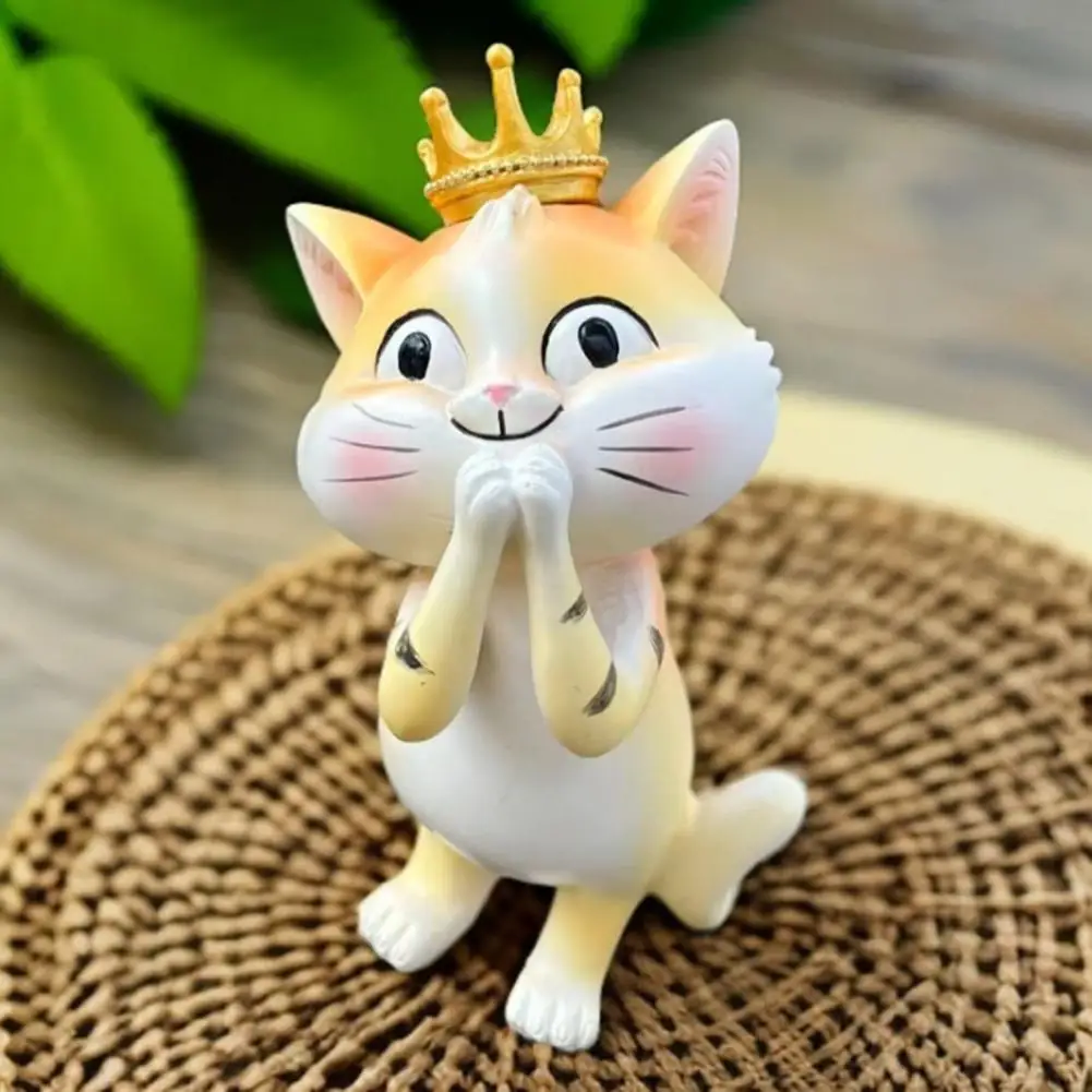 Милая фигурка кошки, маленькая статуэтка кошки из смолы с короной, мультяшное украшение для рабочего стола, декор для дома, офиса, автомобиля, подарок для любителей кошек
Милая фигурка кошки, маленькая статуэтка кошки из смолы с короной, мультяшное украшение для рабочего стола, декор для дома, офиса, автомобиля, подарок для любителей кошек