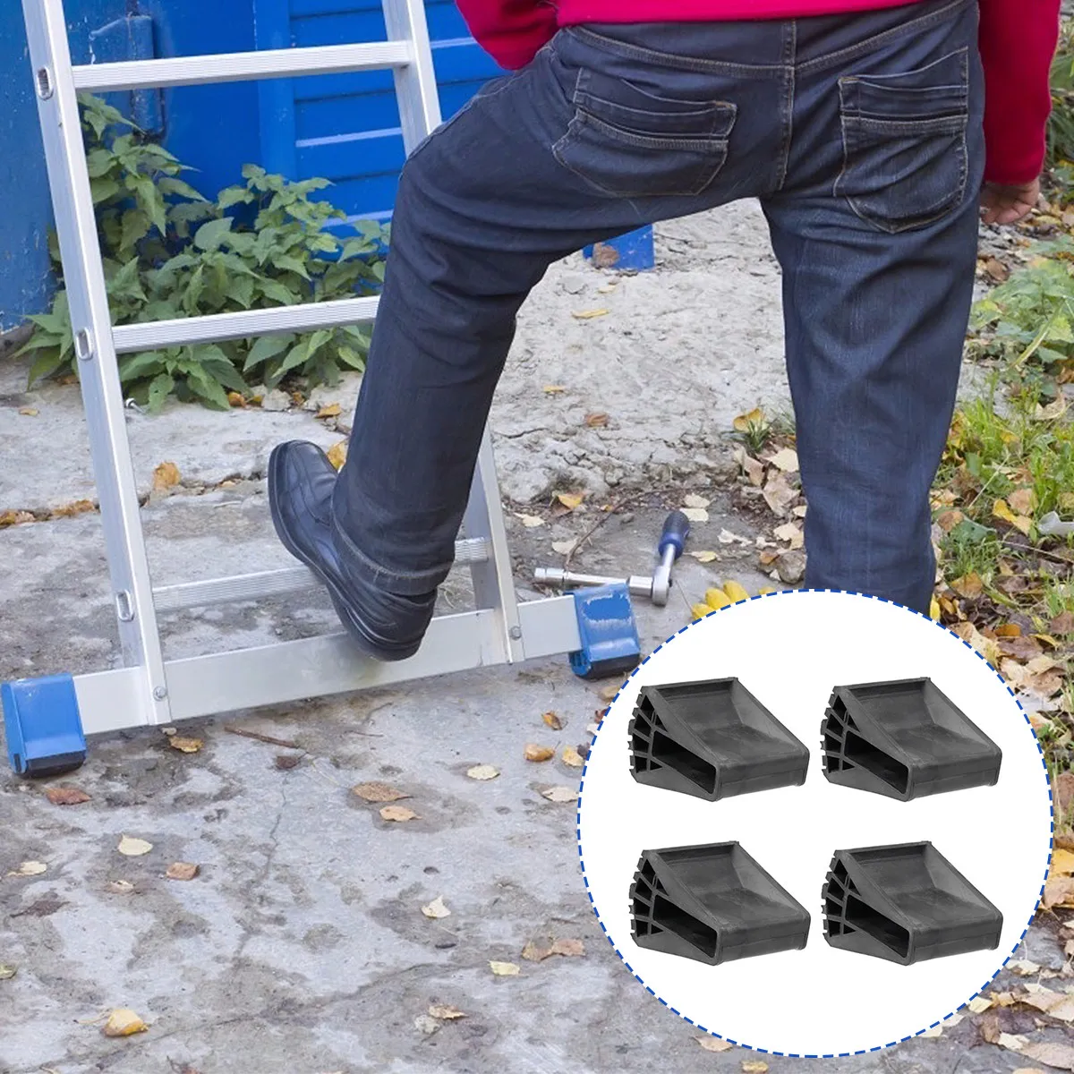 4Pcs Ladder Feet Protector Non-Slip Ladder Pads Thick Elastic PVC Covers for Floor Protection Stability Safety Sound Damping
4Pcs Ladder Feet Protector Non-Slip Ladder Pads Thick Elastic PVC Covers for Floor Protection Stability Safety Sound Damping