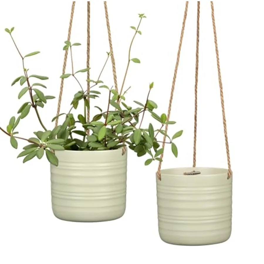 Set of 2 Silent Green Cottage Ceramic Hanging Plant Pot 6.5 - Waterproof Break-Resistant for Indoor Outdoor Plants Succulents F
Set of 2 Silent Green Cottage Ceramic Hanging Plant Pot 6.5 - Waterproof Break-Resistant for Indoor Outdoor Plants Succulents F