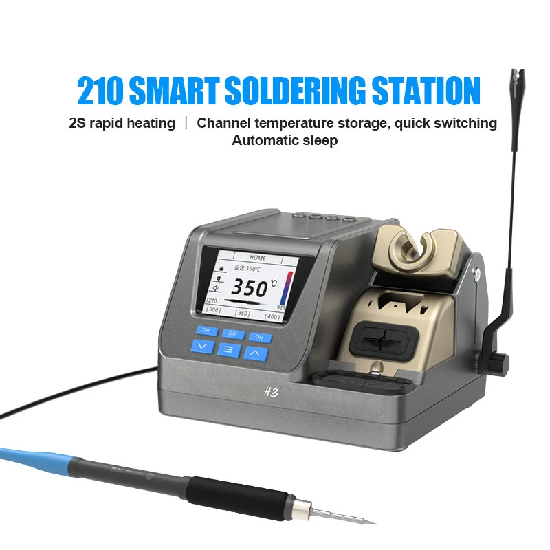 H3 210 Smart Soldering Station 2S Fast Heating Digital LCD Intelligent Solder Iron Station For Precision Electronics Repair Tool
H3 210 Smart Soldering Station 2S Fast Heating Digital LCD Intelligent Solder Iron Station For Precision Electronics Repair Tool