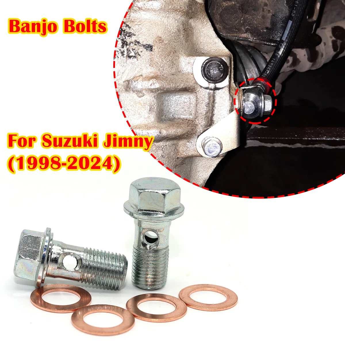 Front Left Right Caliper Hose Lines Banjo Fittings Bolts For Suzuki Jimny Copper Sealing Crush Washers Repair Kit 1998‑2023 2024
Front Left Right Caliper Hose Lines Banjo Fittings Bolts For Suzuki Jimny Copper Sealing Crush Washers Repair Kit 1998‑2023 2024