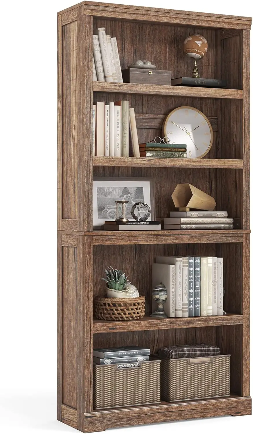5-Shelf Bookcase, Adjustable Storage Shelves for Home Office, Living Room, Dark Brown
5-Shelf Bookcase, Adjustable Storage Shelves for Home Office, Living Room, Dark Brown