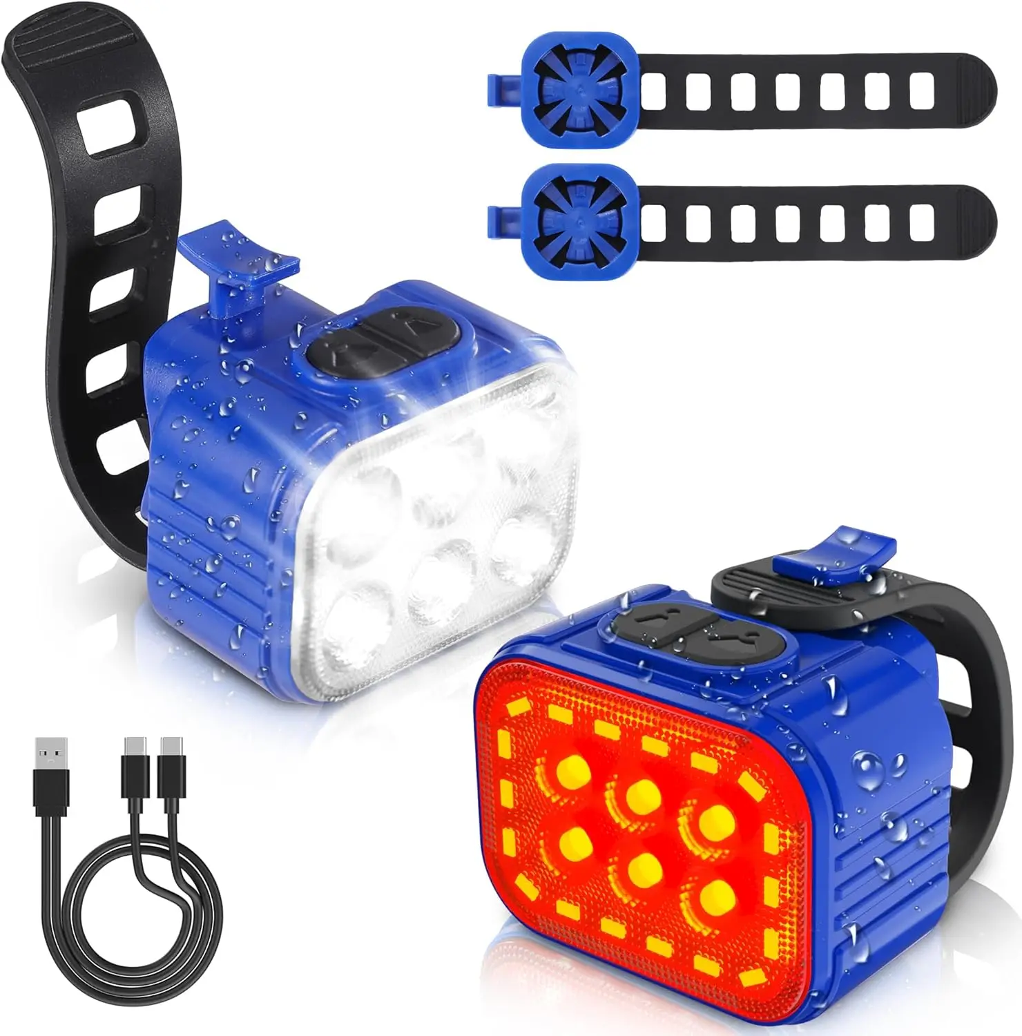 8+13 Mode Rechargeable Bike Light Set, Ultra Bright 1200mAh Headlight & Tail Light, IP65 Waterproof for Night Riding
8+13 Mode Rechargeable Bike Light Set, Ultra Bright 1200mAh Headlight & Tail Light, IP65 Waterproof for Night Riding