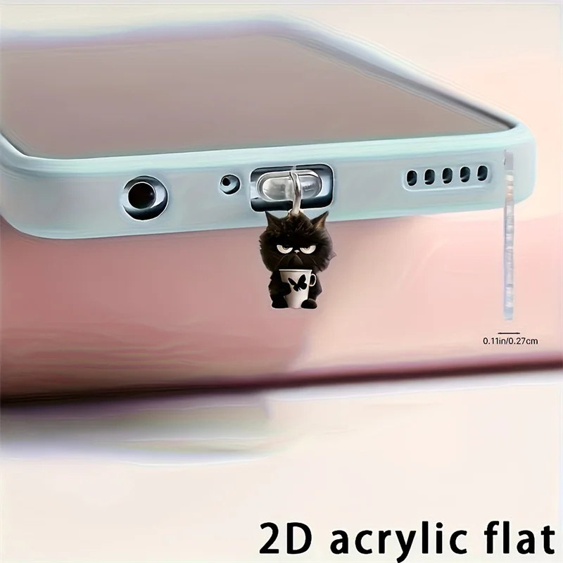 1pc 2D Cute Black Cat and Butterfly Teacup Phone Dust Plug Acrylic Anti-Dust Decoration Cover For iPhone/Type-C / Android Ports
1pc 2D Cute Black Cat and Butterfly Teacup Phone Dust Plug Acrylic Anti-Dust Decoration Cover For iPhone/Type-C / Android Ports