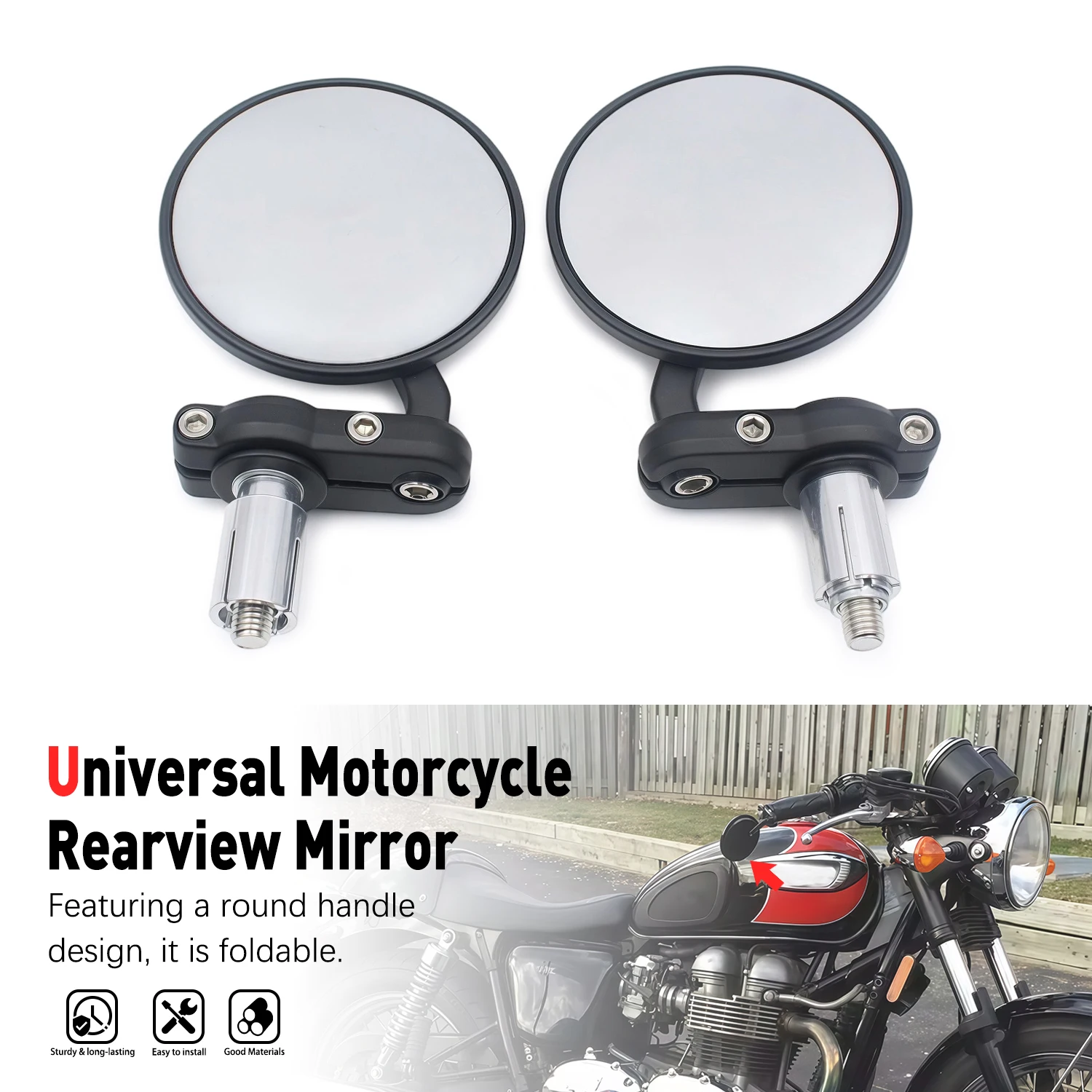 2pcs 7/8" Universal Mirror Round Bar End Convex Handle Bars For Aprilia Tuono Mana Dorsoduro For Yamaha XVS950 XV1900 XVS1300
2pcs 7/8" Universal Mirror Round Bar End Convex Handle Bars For Aprilia Tuono Mana Dorsoduro For Yamaha XVS950 XV1900 XVS1300