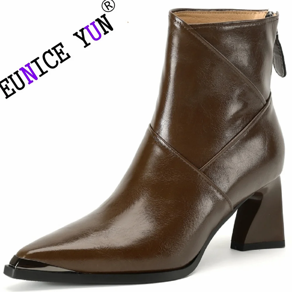 【EUNICE YU N】Women Handmade Brand Genuine Leather Pointed Toe Chunky Heel Boots Casual Winter Boots Short Modern Boots 34-40
【EUNICE YU N】Women Handmade Brand Genuine Leather Pointed Toe Chunky Heel Boots Casual Winter Boots Short Modern Boots 34-40