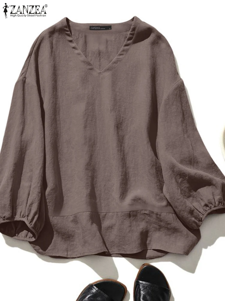 ZANZEA Vintage Casual Blouses Simple Plain 3/4 Sleeve 2025 Summer Blusas Mujer V Neck Women's Solid Crinkled Texture Tunics Tops
ZANZEA Vintage Casual Blouses Simple Plain 3/4 Sleeve 2025 Summer Blusas Mujer V Neck Women's Solid Crinkled Texture Tunics Tops