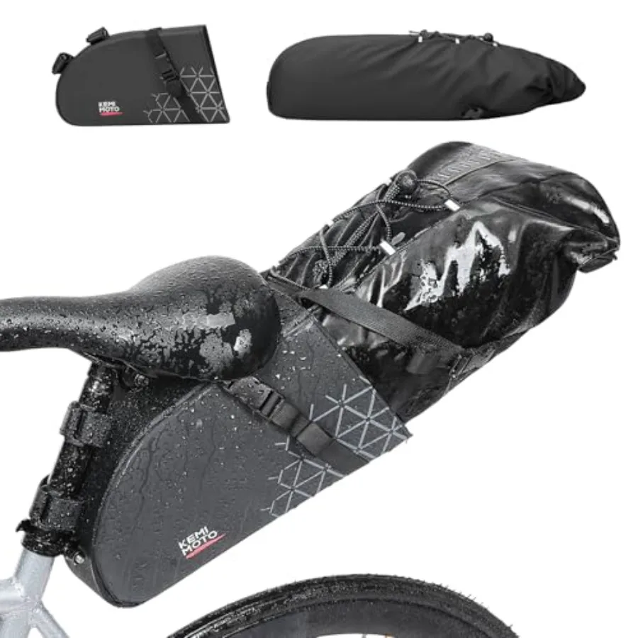 Bike Seat Bag Detachable 11-13L Fully Waterproof Bicycle Saddle Pack with Reflective Panel Reinforced PP Hardboard Base and Ela
Bike Seat Bag Detachable 11-13L Fully Waterproof Bicycle Saddle Pack with Reflective Panel Reinforced PP Hardboard Base and Ela