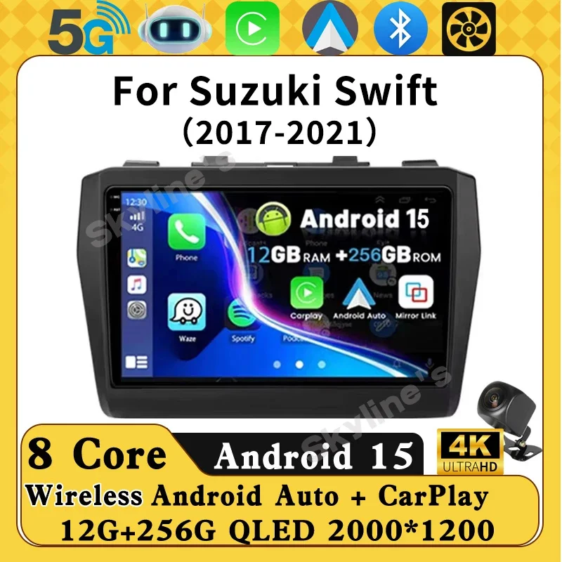 Мультимедийный плеер Android 15 для Suzuki Swift 2017 2018 2019 2020 2021, беспроводной Carplay, авторадио, автомобильное радио,
Мультимедийный плеер Android 15 для Suzuki Swift 2017 2018 2019 2020 2021, беспроводной Carplay, авторадио, автомобильное радио,