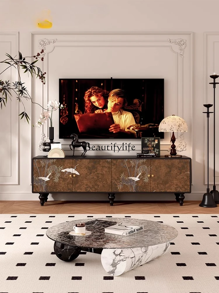 French Chinese style crane solid wood TV cabinet household living room French storage bedroom French integrated cabinet
French Chinese style crane solid wood TV cabinet household living room French storage bedroom French integrated cabinet