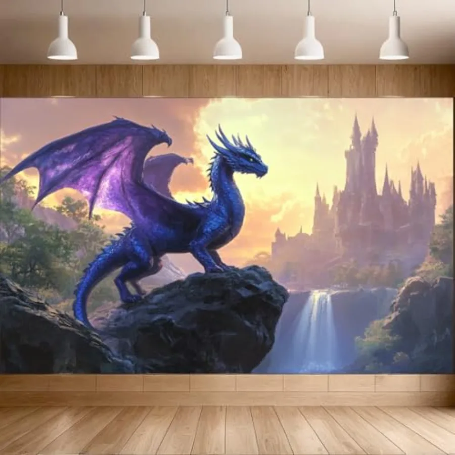 Dragon Party Decorations, Medieval Purple Dragon Banner Backdrop Fantasy Creature Castle Banner Wall Hanging for Men Boys Bedro
Dragon Party Decorations, Medieval Purple Dragon Banner Backdrop Fantasy Creature Castle Banner Wall Hanging for Men Boys Bedro