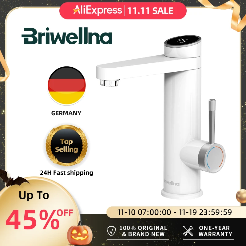 Briwellna Electric Water Heater 220V Basin Faucet Heated Water Tap 120° Swivel Spout Intelligent Water Heater Mixer Geyser
Briwellna Electric Water Heater 220V Basin Faucet Heated Water Tap 120° Swivel Spout Intelligent Water Heater Mixer Geyser