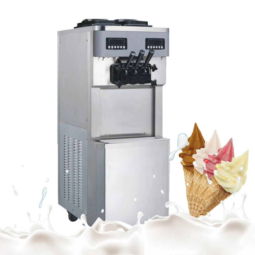 Commercial Three Flavours Soft Service Ice Cream Machine Stainless Steel Ice Cream Maker
Commercial Three Flavours Soft Service Ice Cream Machine Stainless Steel Ice Cream Maker