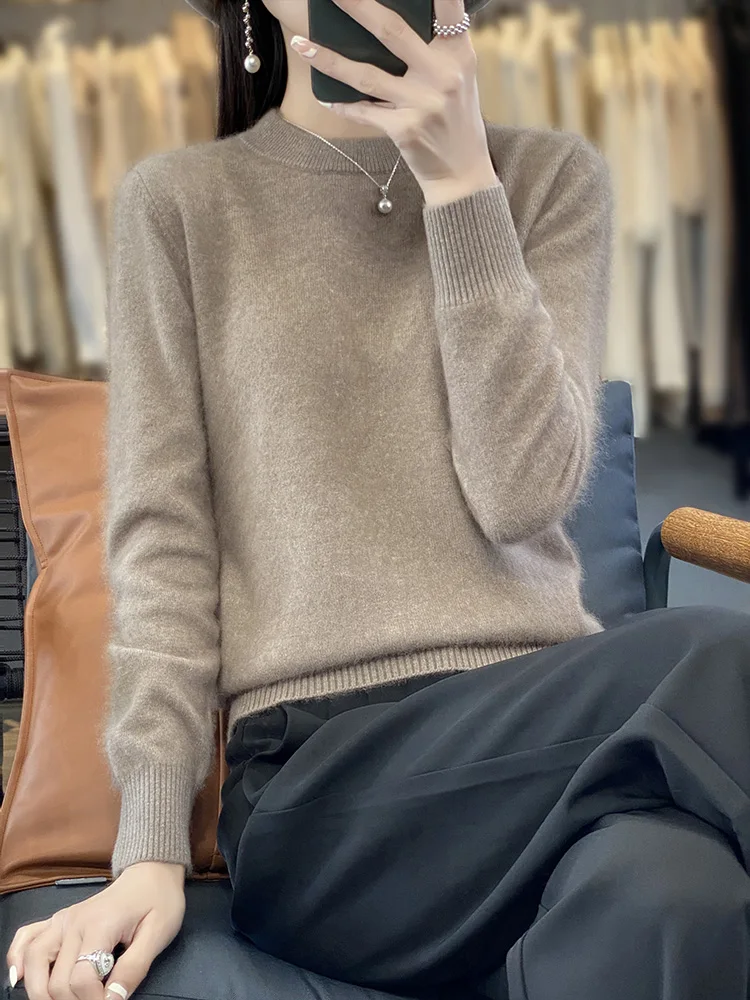 Women's O-Neck Cashmere Knitted Sweaters Autumn Winter Fashion Long Sleeve Pullover New 100% Mink Cashmere Female Clothing
Women's O-Neck Cashmere Knitted Sweaters Autumn Winter Fashion Long Sleeve Pullover New 100% Mink Cashmere Female Clothing