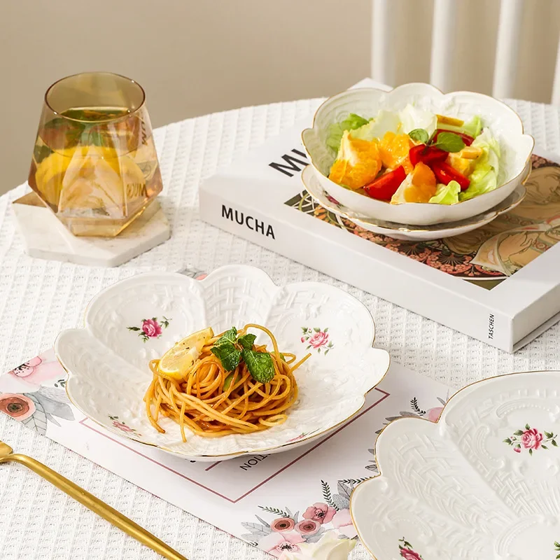 Ретро тарелка Димсам, бытовой набор для десертного торта, маленький цветок, керамическая миска для фруктового салата, тарелка для завтрака
Ретро тарелка Димсам, бытовой набор для десертного торта, маленький цветок, керамическая миска для фруктового салата, тарелка для завтрака