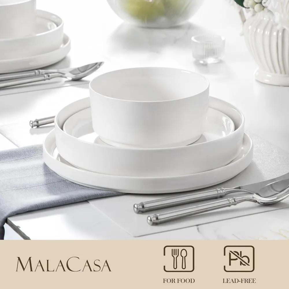 24 Pieces Porcelain Dinnerware Set, Modern White Dish Set for 6,Premium Serving Plates and Bowls Sets,Chip and Scratch Resistant
24 Pieces Porcelain Dinnerware Set, Modern White Dish Set for 6,Premium Serving Plates and Bowls Sets,Chip and Scratch Resistant