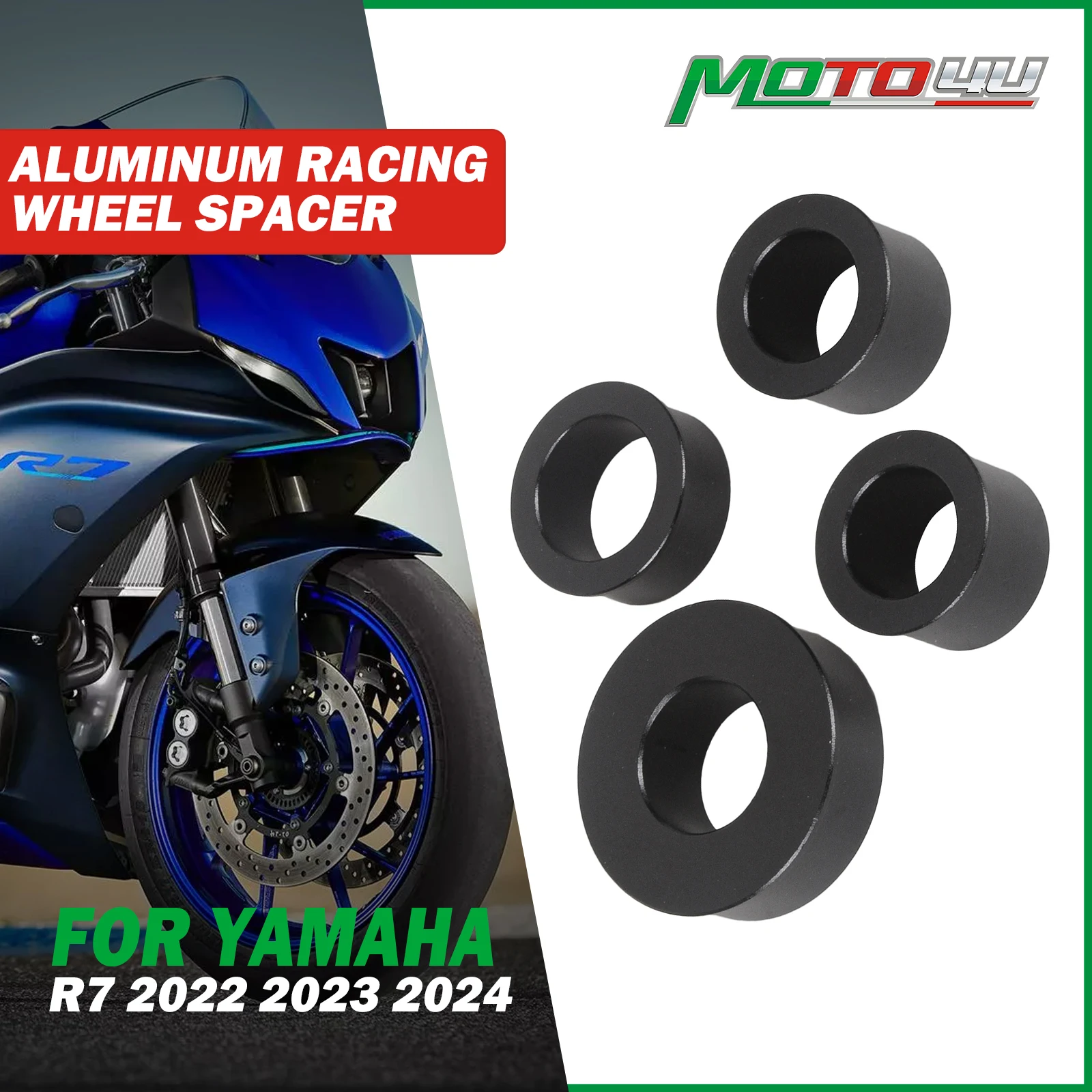 MOTO4U For YAMAHA R7 2022 2023 2024 Aluminum Racing Wheel Spacer 4PCS Motorcycle Accessories Driven Captive Spacer
MOTO4U For YAMAHA R7 2022 2023 2024 Aluminum Racing Wheel Spacer 4PCS Motorcycle Accessories Driven Captive Spacer