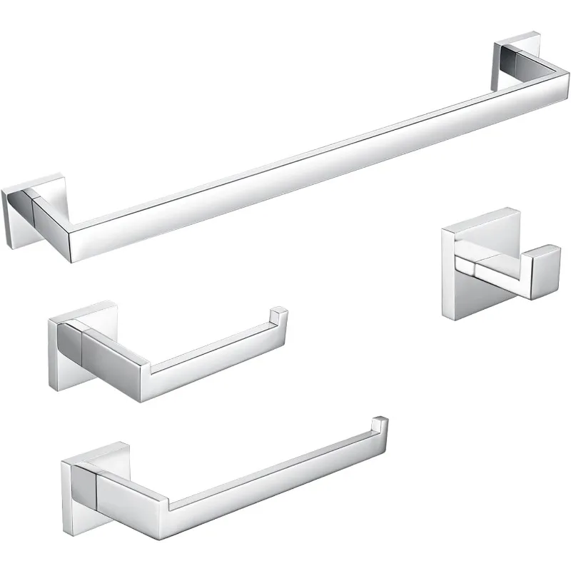 Bathroom Hardware Set 4 Pieces, Bath Towel Holder Set SUS304 Stainless Steel, Towel Bar Rack Set for Wall Mounted,
Bathroom Hardware Set 4 Pieces, Bath Towel Holder Set SUS304 Stainless Steel, Towel Bar Rack Set for Wall Mounted,