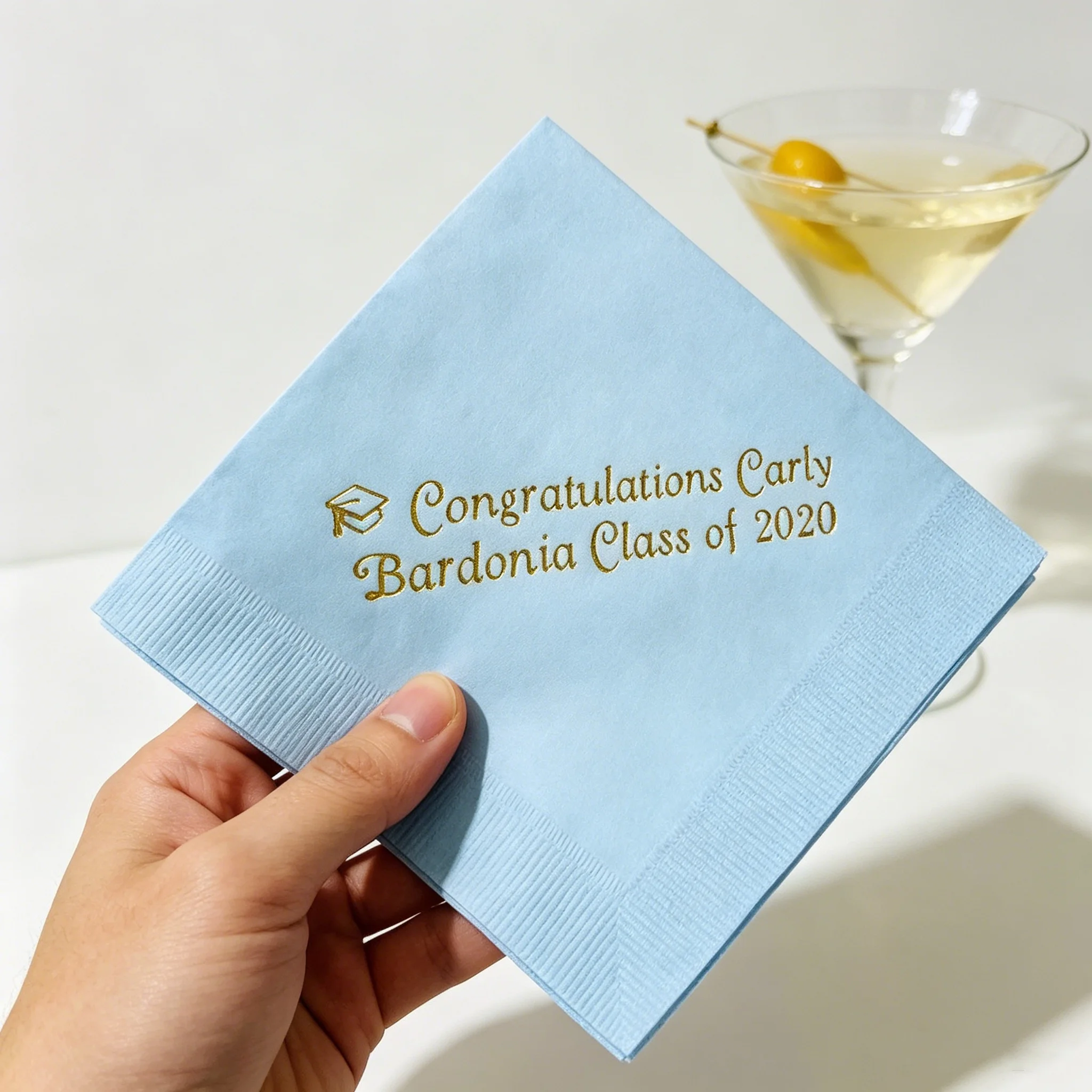 50pcs Custom Graduation Cocktail Napkins, Personalized Gold Foil Graduation Napkins with Name & Class Year for Graduation Partie
50pcs Custom Graduation Cocktail Napkins, Personalized Gold Foil Graduation Napkins with Name & Class Year for Graduation Partie