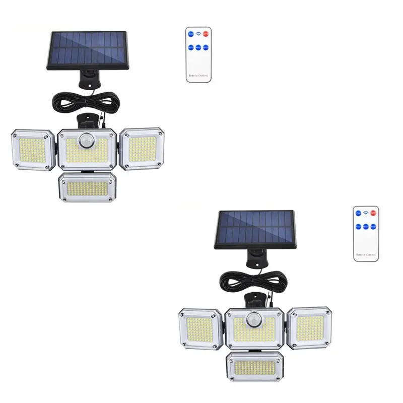 AB46-2 Pack Solar Lights Outdoor Motion Sensor Security Lights 4 Heads IP65 Floodlights
AB46-2 Pack Solar Lights Outdoor Motion Sensor Security Lights 4 Heads IP65 Floodlights
