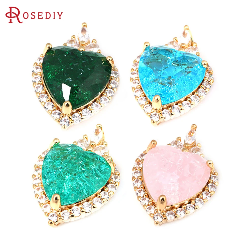 2PCS 18K Gold Color Brass and Zircon and Glass Heart Charms Pendants High Quality Jewelry Making Necklace Diy Accessories
2PCS 18K Gold Color Brass and Zircon and Glass Heart Charms Pendants High Quality Jewelry Making Necklace Diy Accessories
