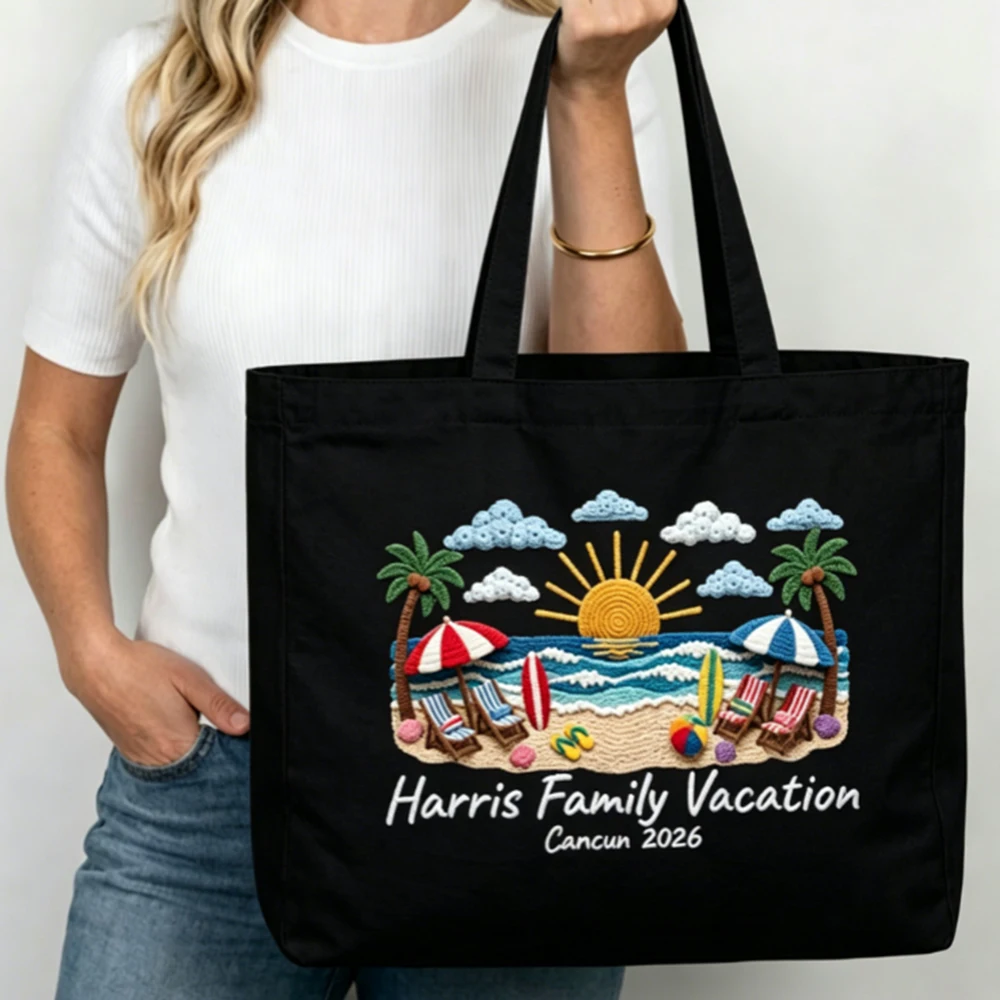 Custom Tote Bag Personalized Family Trip Shoulder Bag Durable Weekender Beach Travel Bag Family Vacation Gift For Mom Dad
Custom Tote Bag Personalized Family Trip Shoulder Bag Durable Weekender Beach Travel Bag Family Vacation Gift For Mom Dad