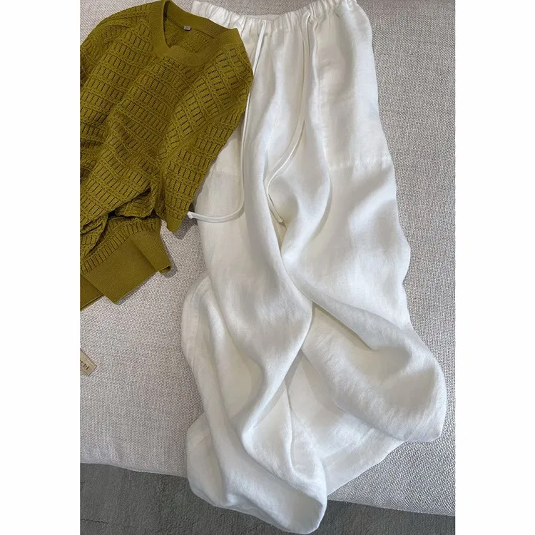 Wide-leg long pants, new summer women's pants in 2024, thin linen pants with elastic waist, loose straight-leg casual pants
Wide-leg long pants, new summer women's pants in 2024, thin linen pants with elastic waist, loose straight-leg casual pants