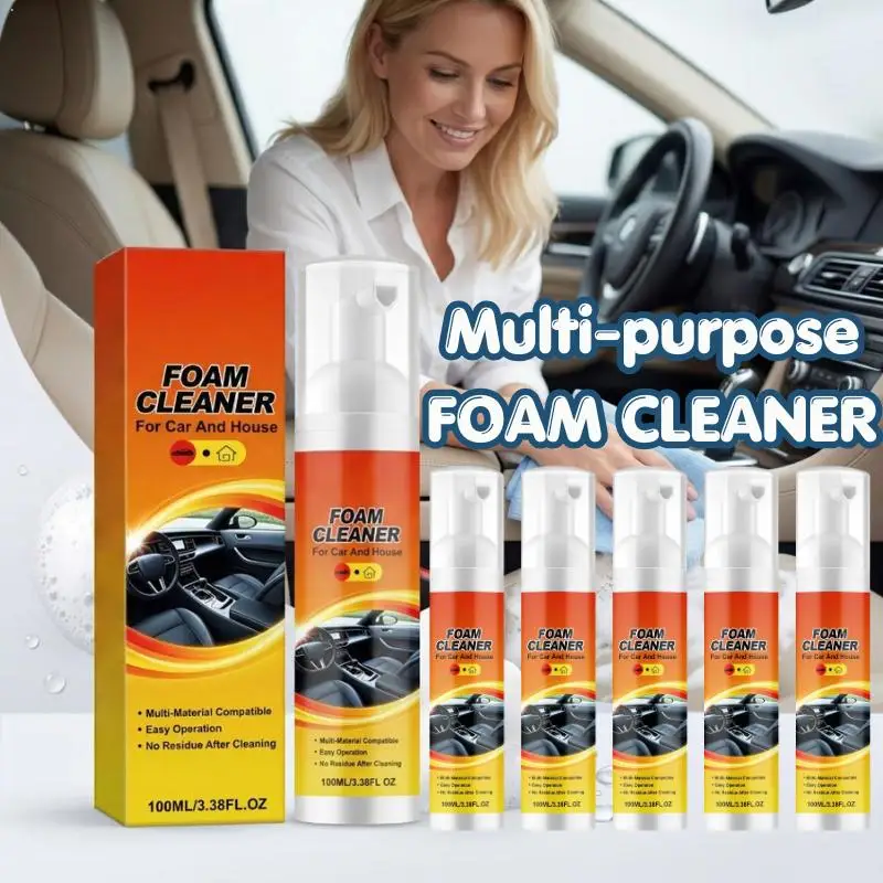 100ml Multi Purpose Foam Cleaner Spray Portable Stain Remover For Car Interior Home Sofa Leather Fabric Surface Cleaning
100ml Multi Purpose Foam Cleaner Spray Portable Stain Remover For Car Interior Home Sofa Leather Fabric Surface Cleaning