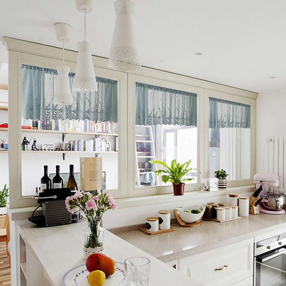 Cafe Curtain Half Short Window Valance Blue Elegant Polyester Kitchen Bedroom Decor Lace Half Curtain Home Textiles
Cafe Curtain Half Short Window Valance Blue Elegant Polyester Kitchen Bedroom Decor Lace Half Curtain Home Textiles