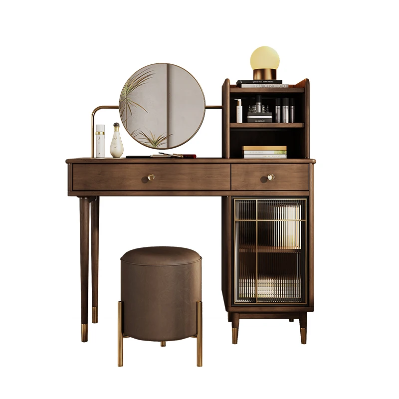 Retro small unit yellow poplar wood dressing table, medium ancient solid wood modern minimalist dressing table
Retro small unit yellow poplar wood dressing table, medium ancient solid wood modern minimalist dressing table