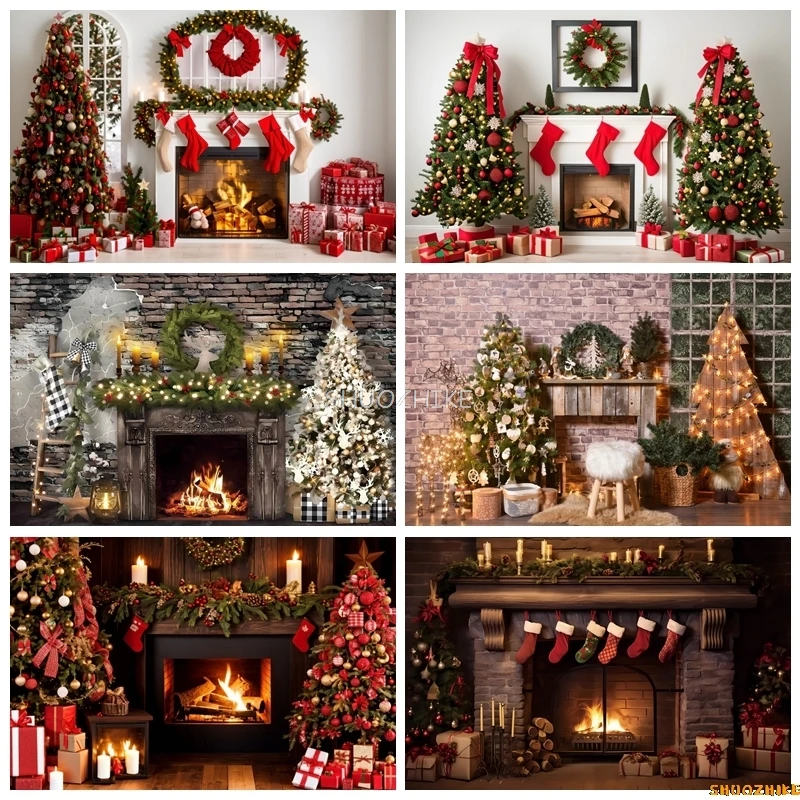 Christmas Fireplace Photography Backdrops Xmas Tree Gifts Winter Kids Adult Family Party Decoration Background Photo Booth Props
Christmas Fireplace Photography Backdrops Xmas Tree Gifts Winter Kids Adult Family Party Decoration Background Photo Booth Props
