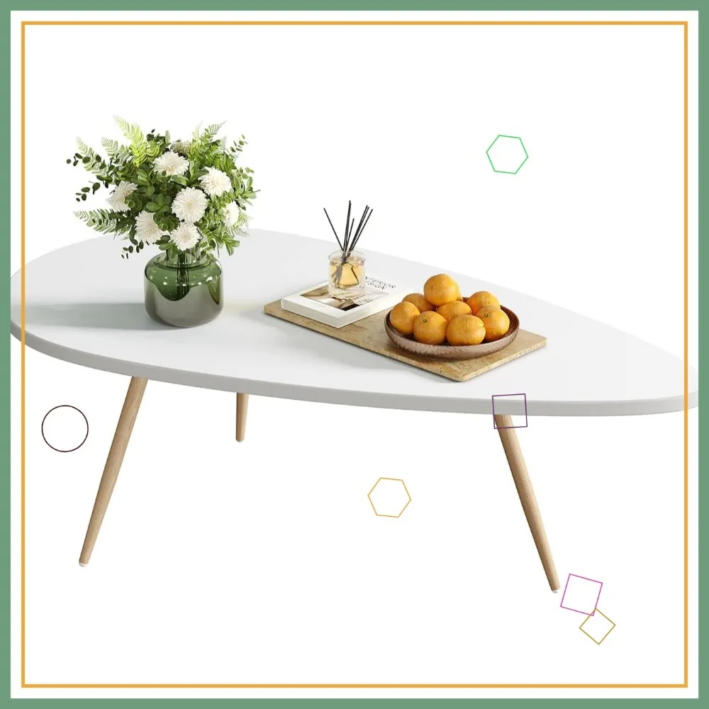 Modern White Oval Coffee Table for Living Room, Small Space Home Office, Easy Assembly 42.5" W x 22.2" D x 17.1" H
Modern White Oval Coffee Table for Living Room, Small Space Home Office, Easy Assembly 42.5" W x 22.2" D x 17.1" H