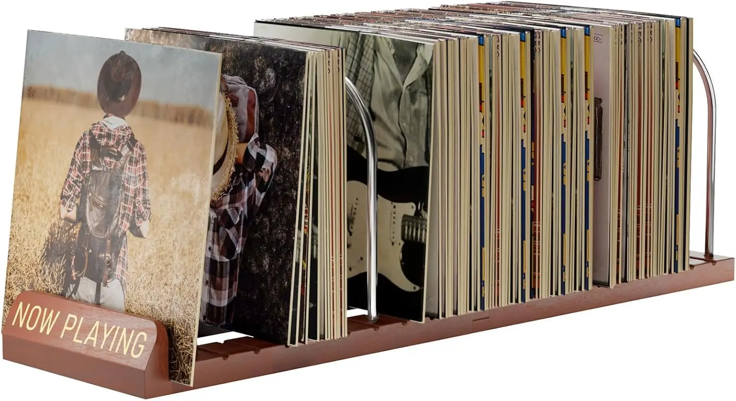 Wooden Vinyl Record Stand Holds 150 LPs with Non-Slip Grooves, Display and Organizer for Albums and Magazines
Wooden Vinyl Record Stand Holds 150 LPs with Non-Slip Grooves, Display and Organizer for Albums and Magazines