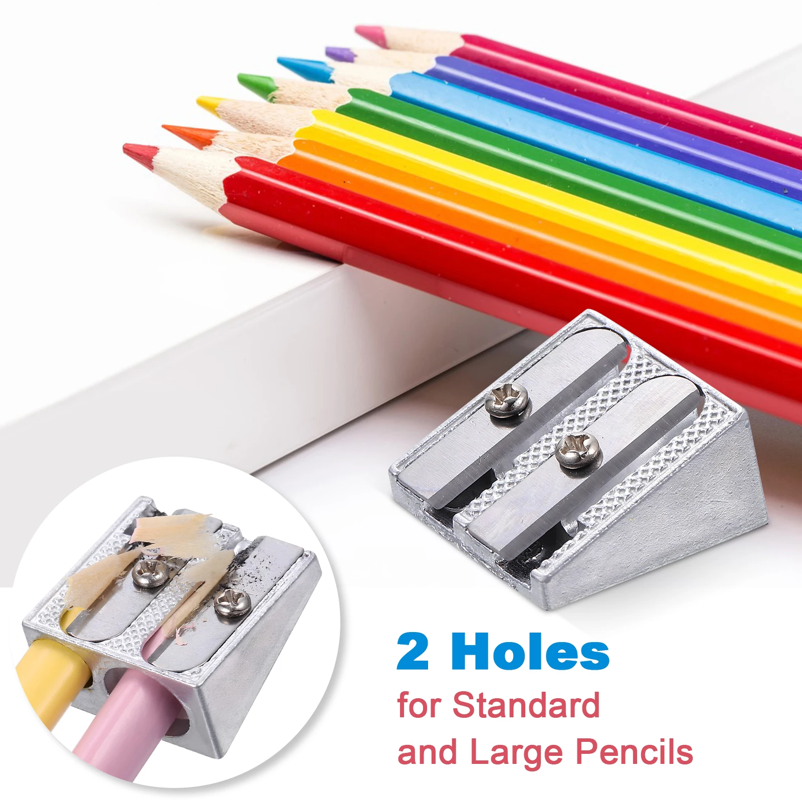 20 pcs Aluminum Alloy Pencil Sharpener Smooth Sharpening Small Size Dual Holes Portable Office Student Supplies
20 pcs Aluminum Alloy Pencil Sharpener Smooth Sharpening Small Size Dual Holes Portable Office Student Supplies