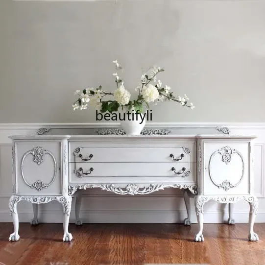 European-Style Carved Locker Retro Complete Solid Wood Sideboard Light Luxury Lobby Entrance Cabinet
European-Style Carved Locker Retro Complete Solid Wood Sideboard Light Luxury Lobby Entrance Cabinet
