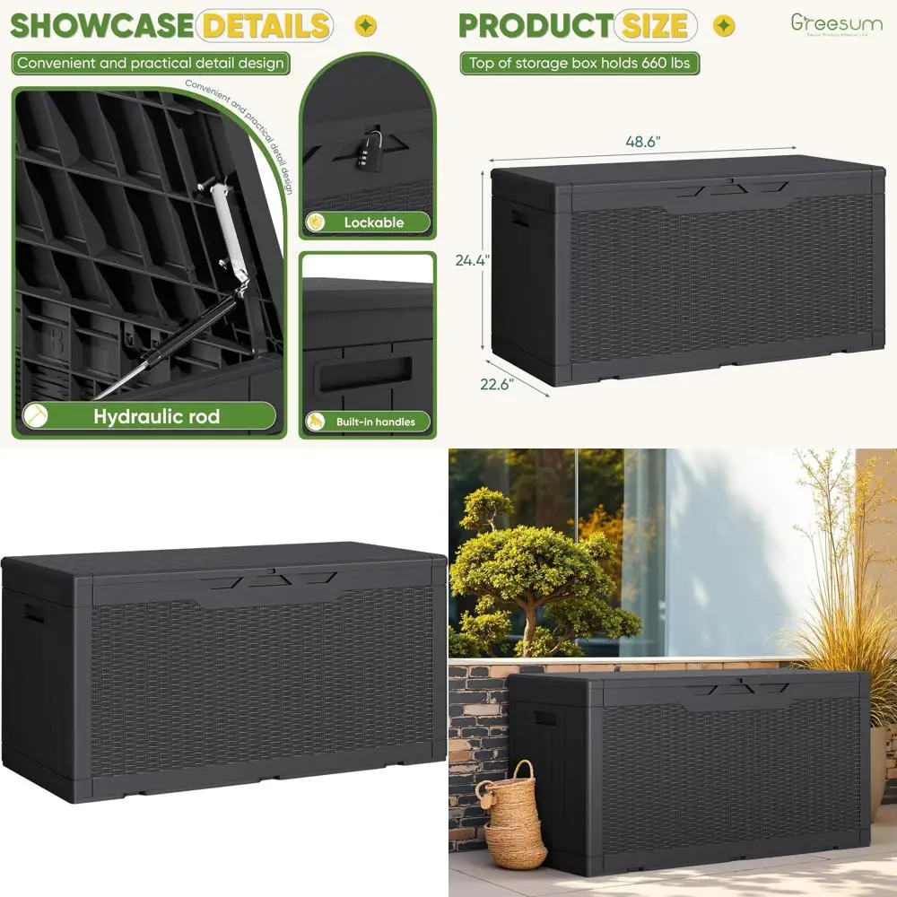 Контейнер для хранения на открытом воздухе объемом 100 галлонов с замком, водонепроницаемой и УФ-стойкой крышкой для патио, сада и бассейна
Контейнер для хранения на открытом воздухе объемом 100 галлонов с замком, водонепроницаемой и УФ-стойкой крышкой для патио, сада и бассейна