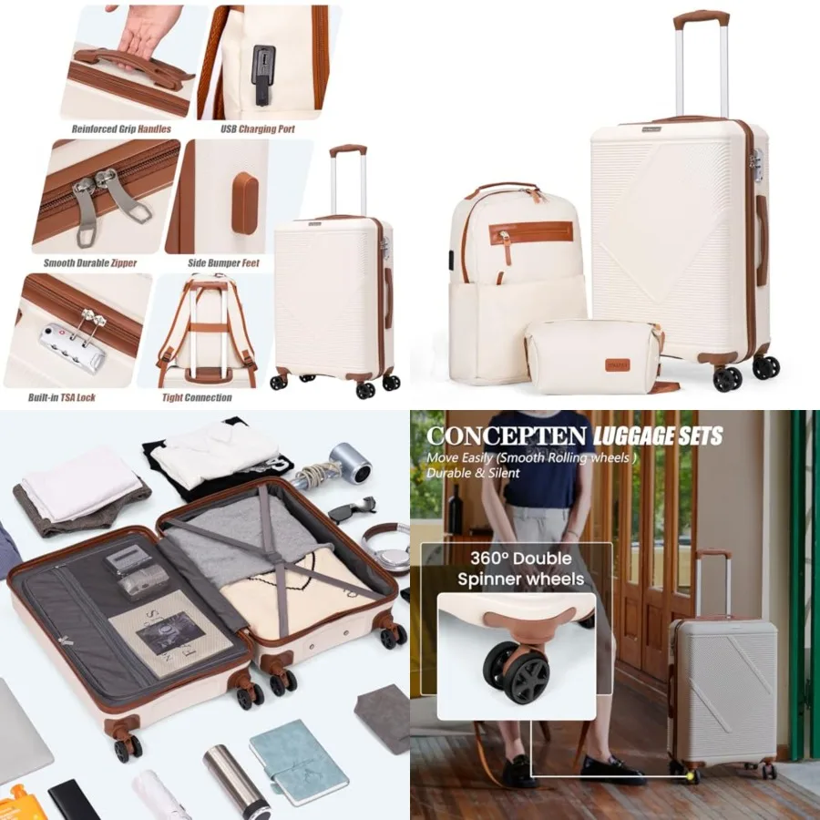 Luggage Sets 3 Pcs, 20 Inch Carry On Suitcases With Spinner Wheels, Lightweight Travel Luggage With TSA Lock, ABS Hardshell Sui
Luggage Sets 3 Pcs, 20 Inch Carry On Suitcases With Spinner Wheels, Lightweight Travel Luggage With TSA Lock, ABS Hardshell Sui