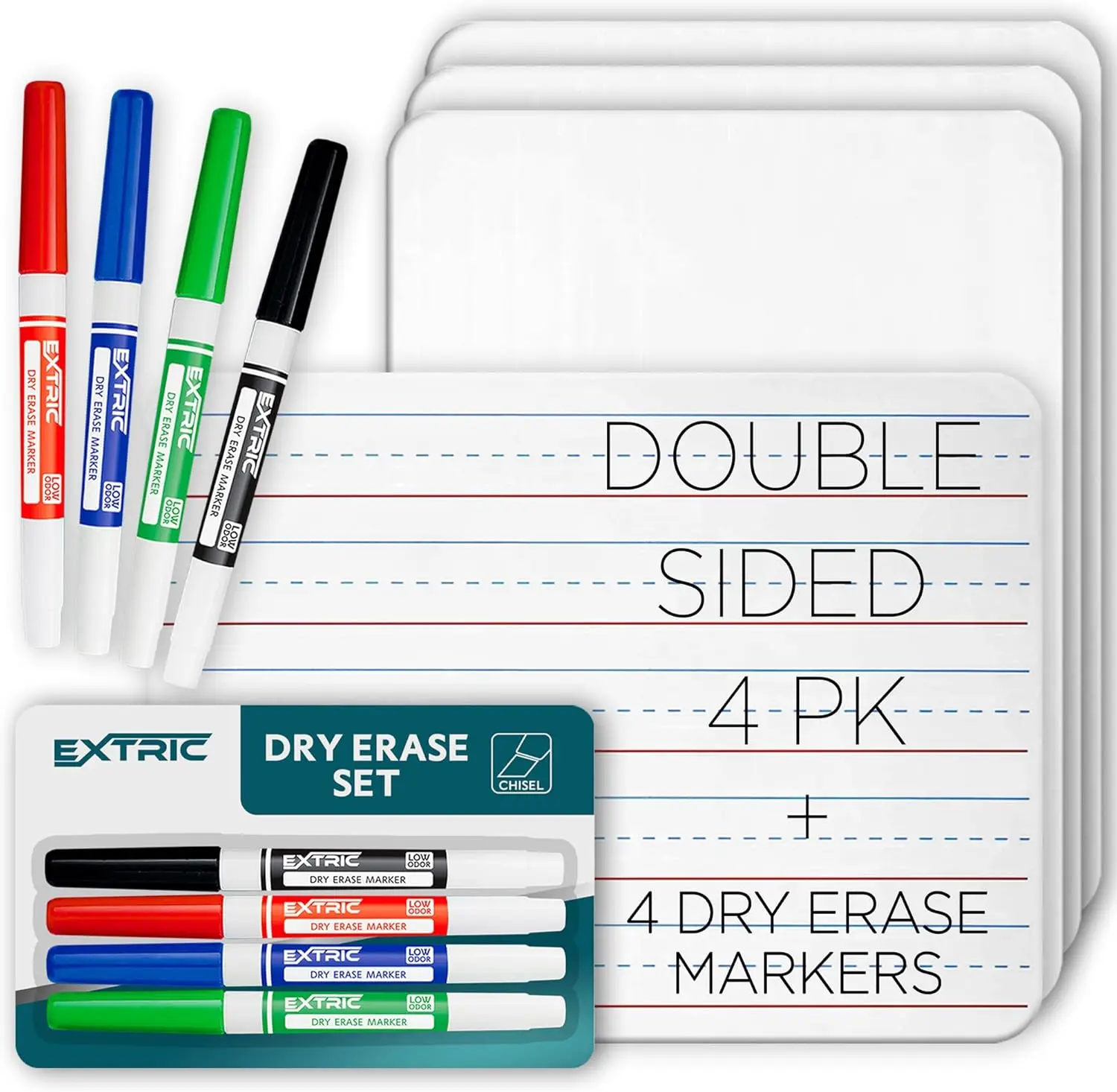 Double Sided Mini Dry Erase Board Set 4pk with Markers, 9x12.5 inch Lapboard for Classroom, Homeschool, Office
Double Sided Mini Dry Erase Board Set 4pk with Markers, 9x12.5 inch Lapboard for Classroom, Homeschool, Office