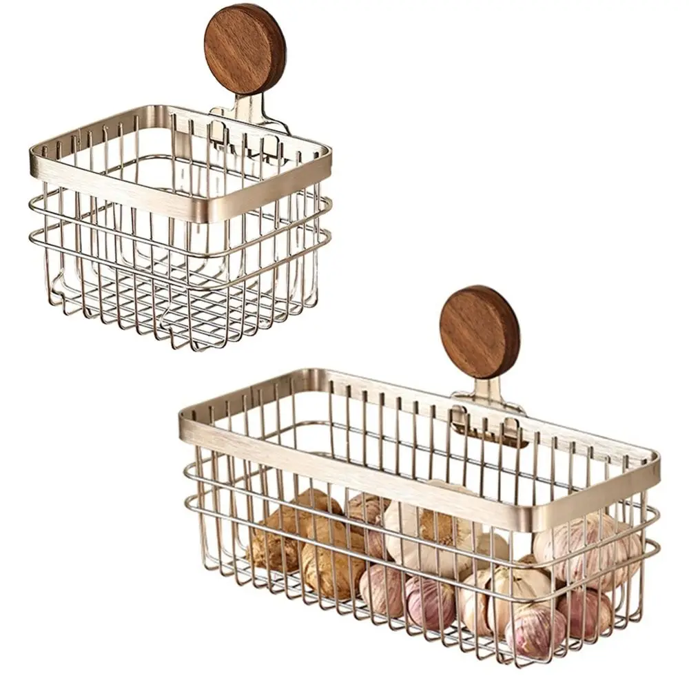 Stainless Steel Wall Hanging Storage Basket Walnut Rust-proof Kitchen Wall Hanging Rack Removable Hanging/Free-staning
Stainless Steel Wall Hanging Storage Basket Walnut Rust-proof Kitchen Wall Hanging Rack Removable Hanging/Free-staning