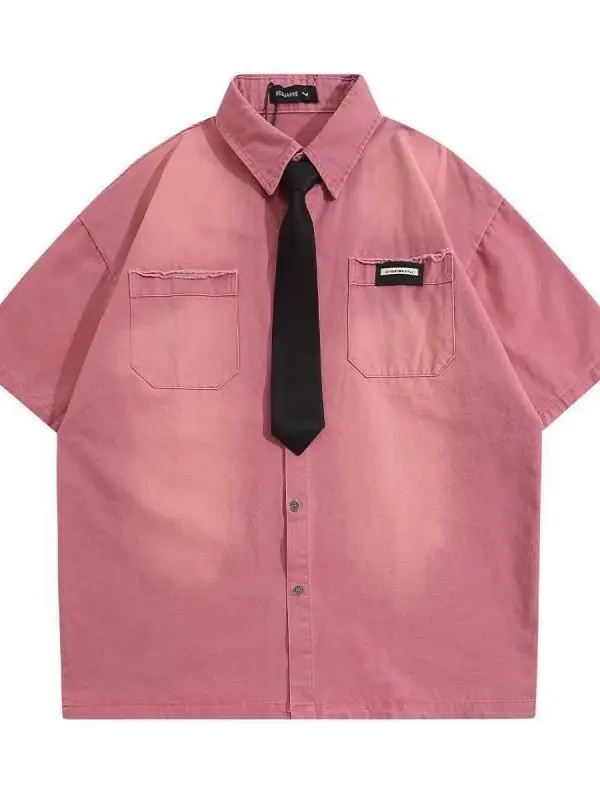 American Retro Short Sleeve Shirt Men's Summer New Pink College Style Design Tie Loose Shirt Trendy Loose Fit Printed Casual ...
American Retro Short Sleeve Shirt Men's Summer New Pink College Style Design Tie Loose Shirt Trendy Loose Fit Printed Casual ...