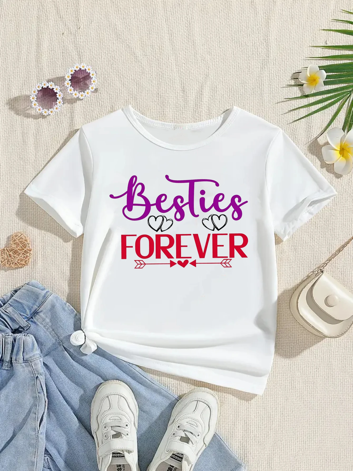 Besties Forever Hearts Printed T Shirt Girls Funny Kids Clothes Summer Short Sleeve T-Shirt
Besties Forever Hearts Printed T Shirt Girls Funny Kids Clothes Summer Short Sleeve T-Shirt