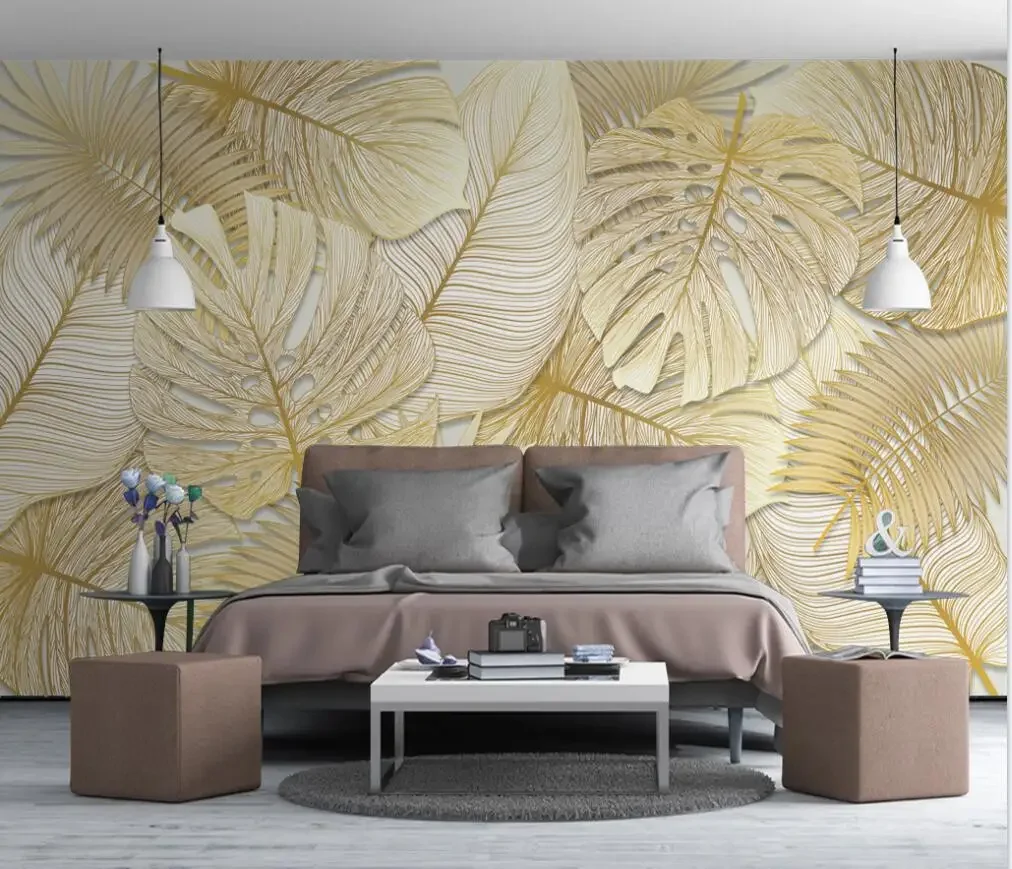Custom 3D Golden Banana Leaf Wallpapers Nordic Rich Elegant Tropical Rain Home Decor Pastoral TV Background Customizable
Custom 3D Golden Banana Leaf Wallpapers Nordic Rich Elegant Tropical Rain Home Decor Pastoral TV Background Customizable