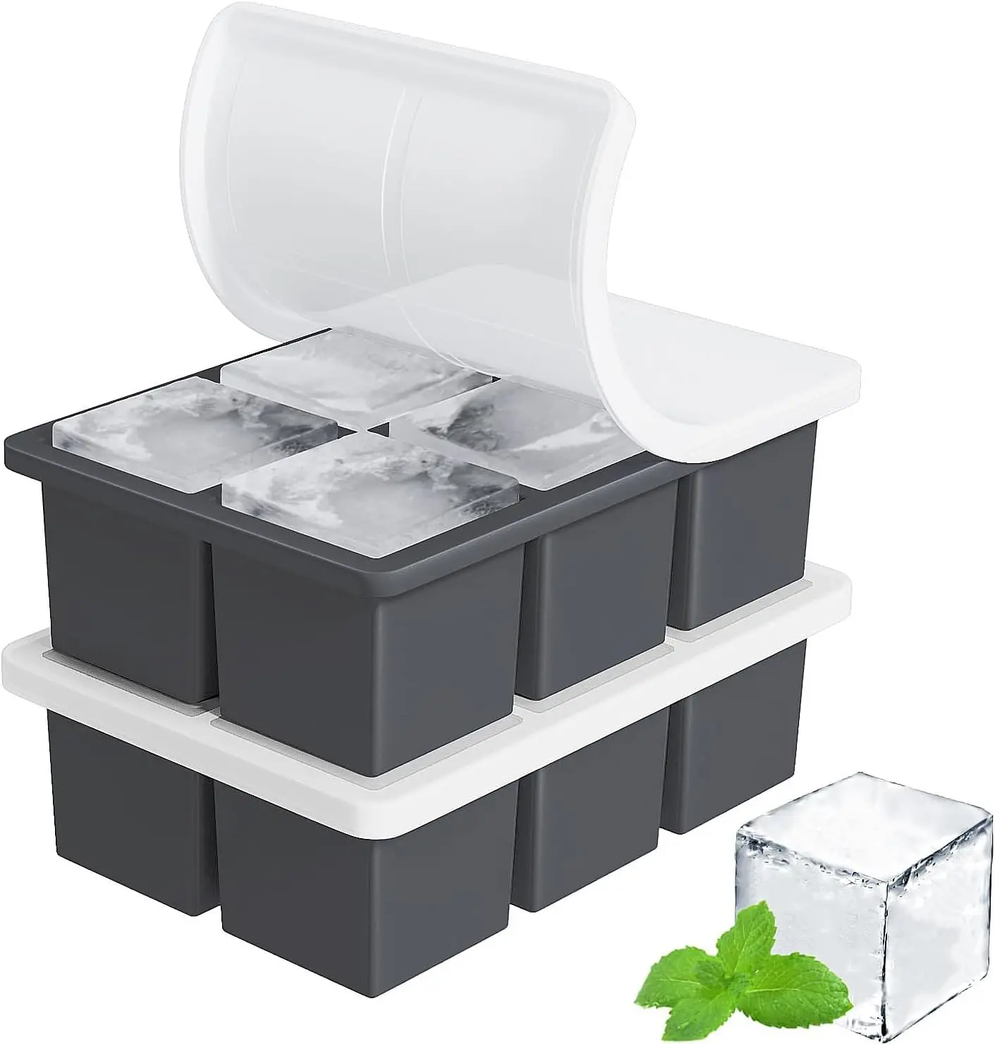 Large Silicone Ice Cube Tray with Lid - 2Pack Big Square Old Fashioned Ice Maker for Whiskey Cocktails
Large Silicone Ice Cube Tray with Lid - 2Pack Big Square Old Fashioned Ice Maker for Whiskey Cocktails