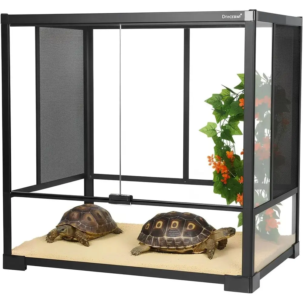 60cm x 45cm x 60cm Glass Terrarium with Rainforest Habitat, Top Ventilation, and Side Mesh for Land and Aquatic Creatures
60cm x 45cm x 60cm Glass Terrarium with Rainforest Habitat, Top Ventilation, and Side Mesh for Land and Aquatic Creatures
