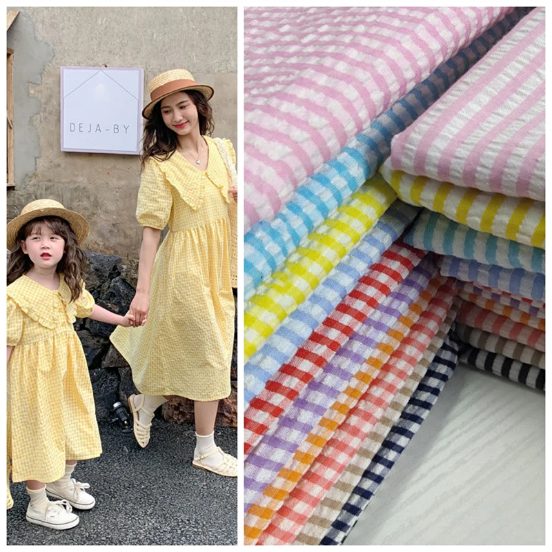 100*140cm Summer Thin Seersucker Plaid Fabric For Diy Sewing Dress Shirt Pants Tablecloth Textile Anti-wrinkle Stripe Cloth
100*140cm Summer Thin Seersucker Plaid Fabric For Diy Sewing Dress Shirt Pants Tablecloth Textile Anti-wrinkle Stripe Cloth