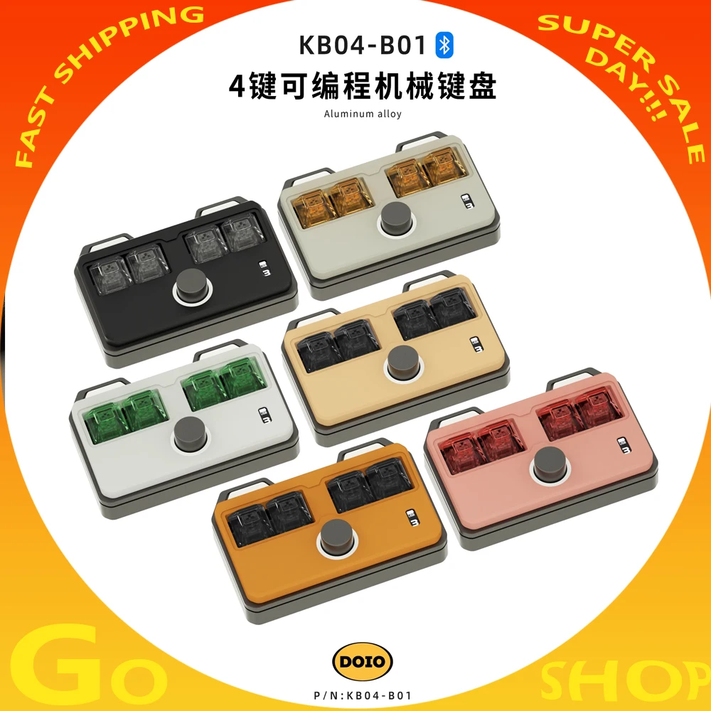 DOIO KB04-B01 Mechanical Keyboard Aluminium Alloy Dual Mode Multifunctional Knob Customized RGB Hot Swap Support VIA QMK Office
DOIO KB04-B01 Mechanical Keyboard Aluminium Alloy Dual Mode Multifunctional Knob Customized RGB Hot Swap Support VIA QMK Office
