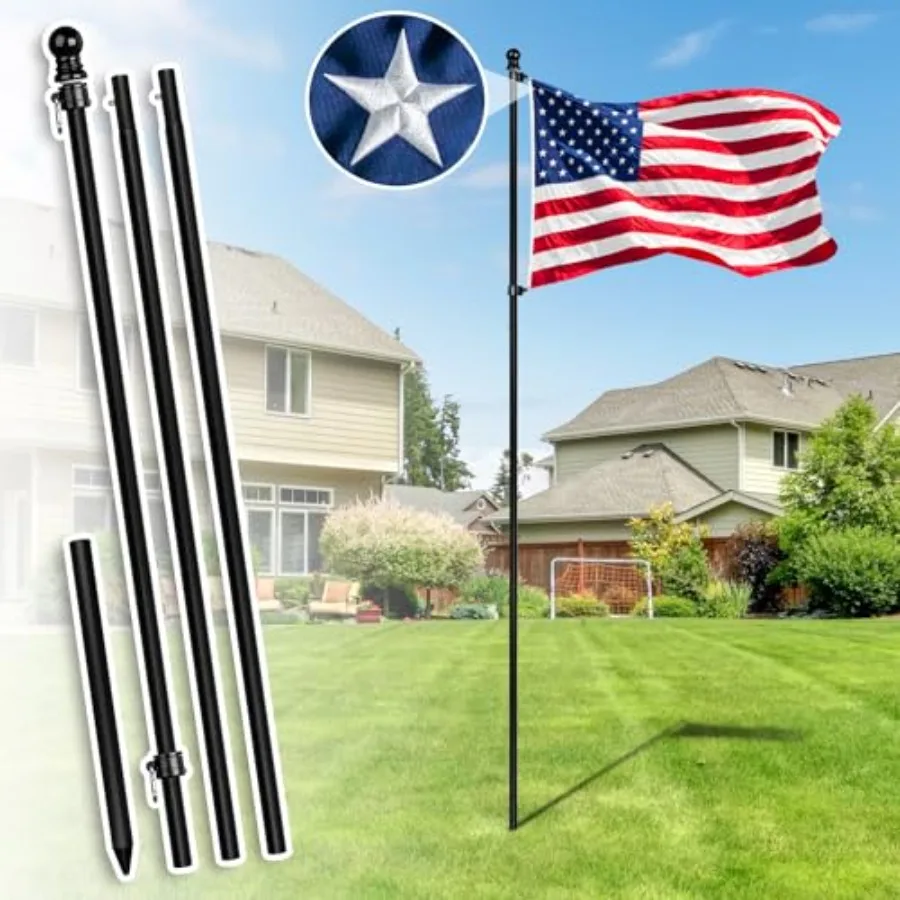 XIFAN Flag for Outside, 10 Feet Heavy Duty Flagpole for Outdoor House in Ground, with 210D 3x5 Feet American Flag and Ground Sp
XIFAN Flag for Outside, 10 Feet Heavy Duty Flagpole for Outdoor House in Ground, with 210D 3x5 Feet American Flag and Ground Sp